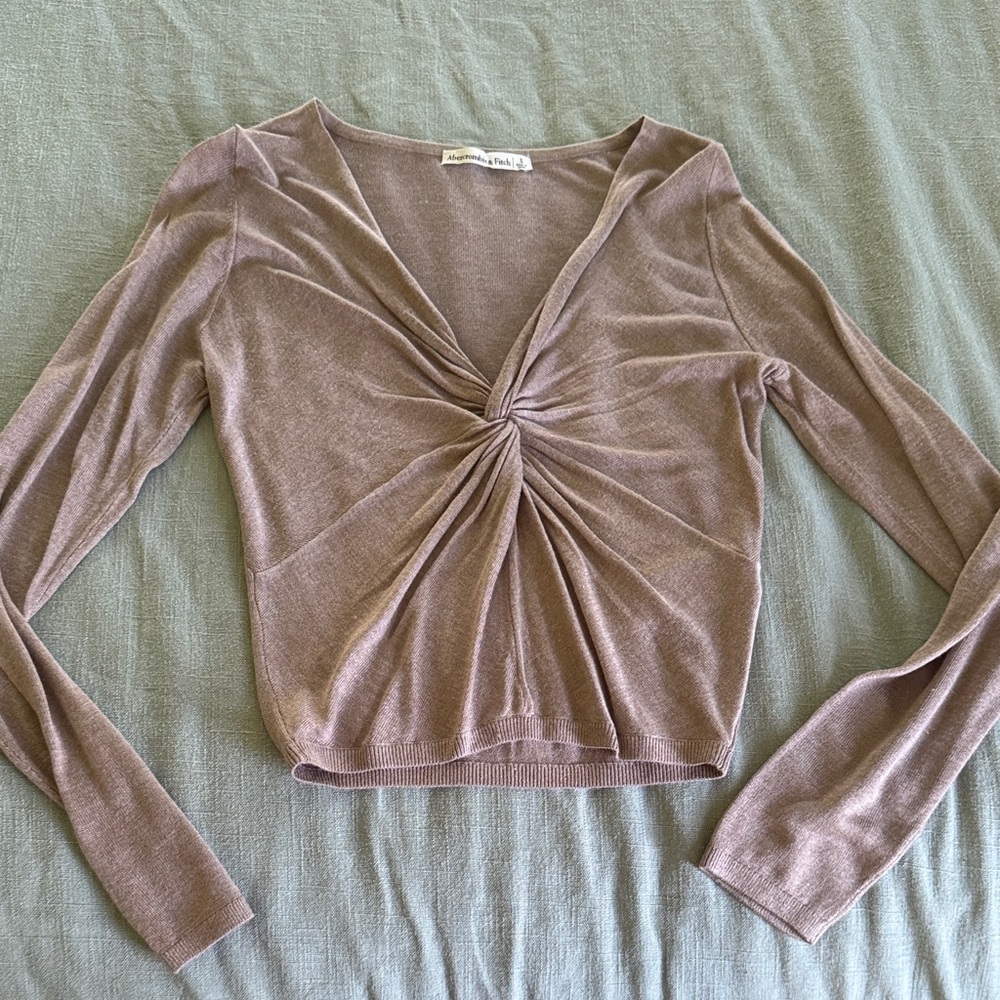 Abercrombie & Fitch Mauve Twist Front Blouse